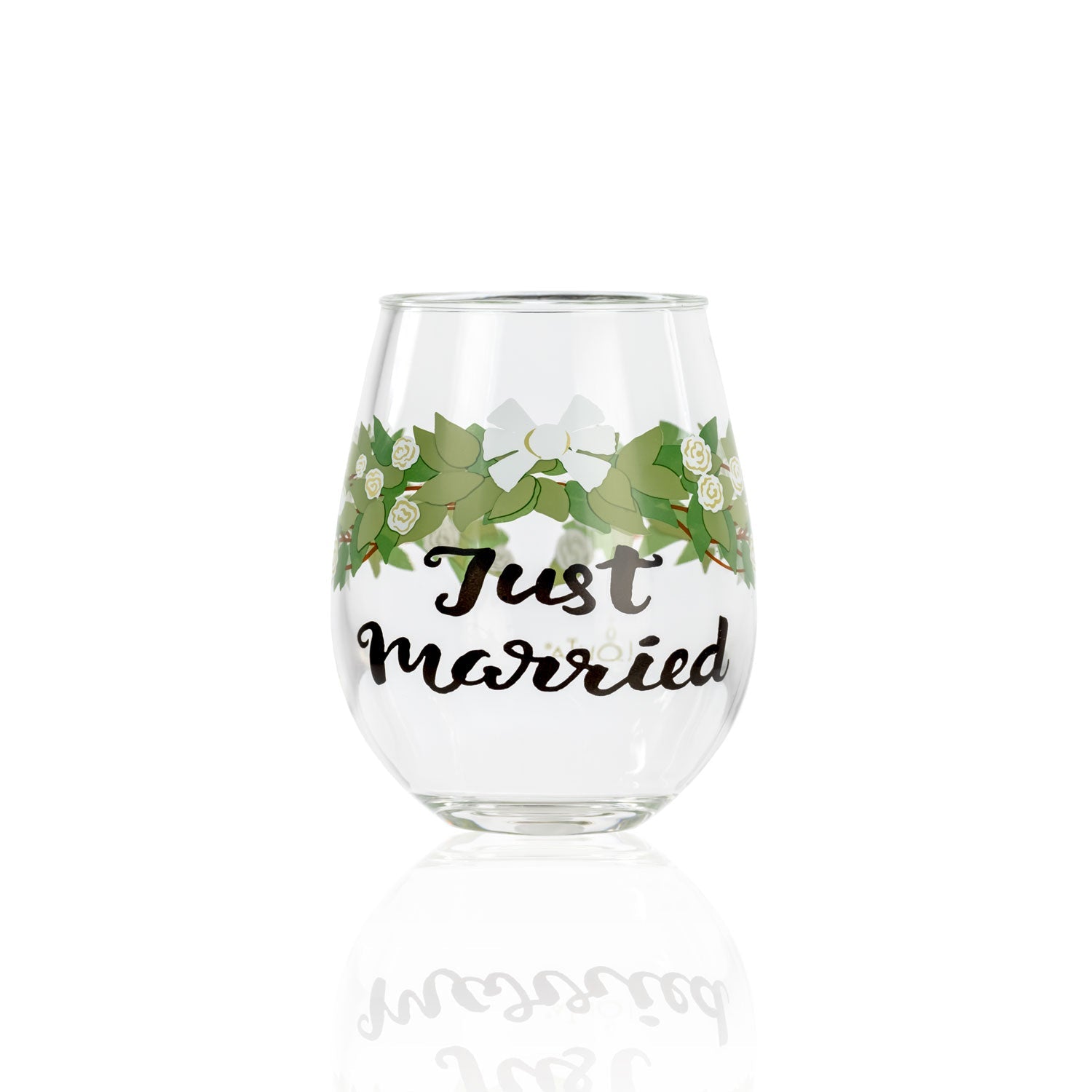 Party To Go by Lolita Just Married 15oz Acrylic Stemless Wine Glasses