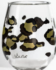 Lolita Leopard Print Party to go 15oz Acrylic Stemless Wine Glass