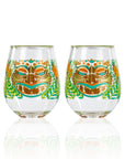Lolita Tiki Party to go 15oz Acrylic Stemless Wine Glasses set of 2