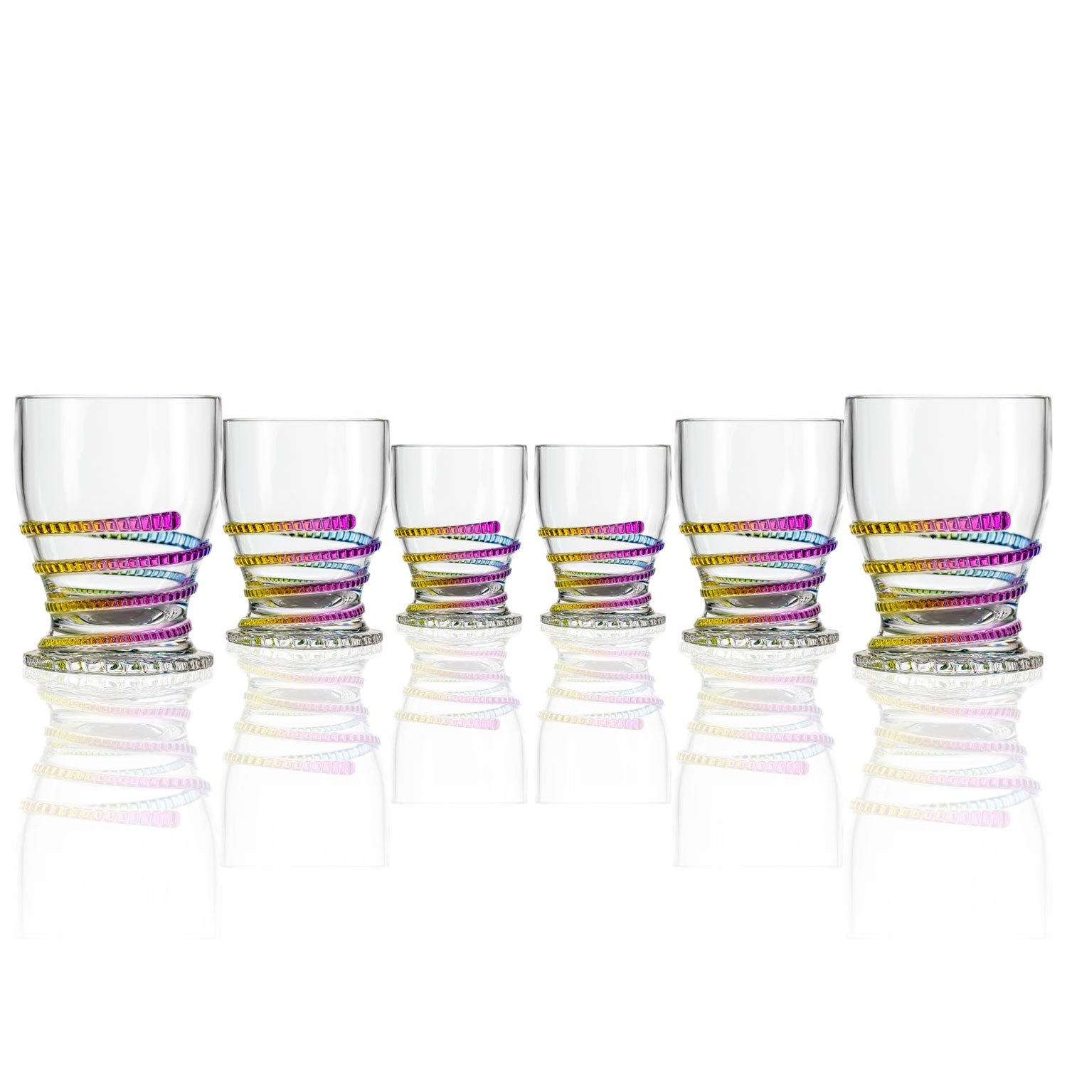 BPA-Free Set of 6 Merritt Designs Rope Rainbow 13oz Acrylic Tumbler