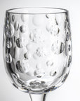 BPA-Free Merritt Designs Satin Pearl clear 8oz Acrylic Wine Glass close up