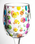 BPA-Free Merritt Designs Satin Pearl Rainbow 8oz Acrylic Wine Glass close up
