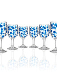 BPA-Free Set of 6 Merritt Designs Satin Pearl Sapphire 8oz Acrylic Wine Glasses