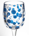 BPA-Free Merritt Designs Satin Pearl Sapphire 8oz Acrylic Wine Glass close up